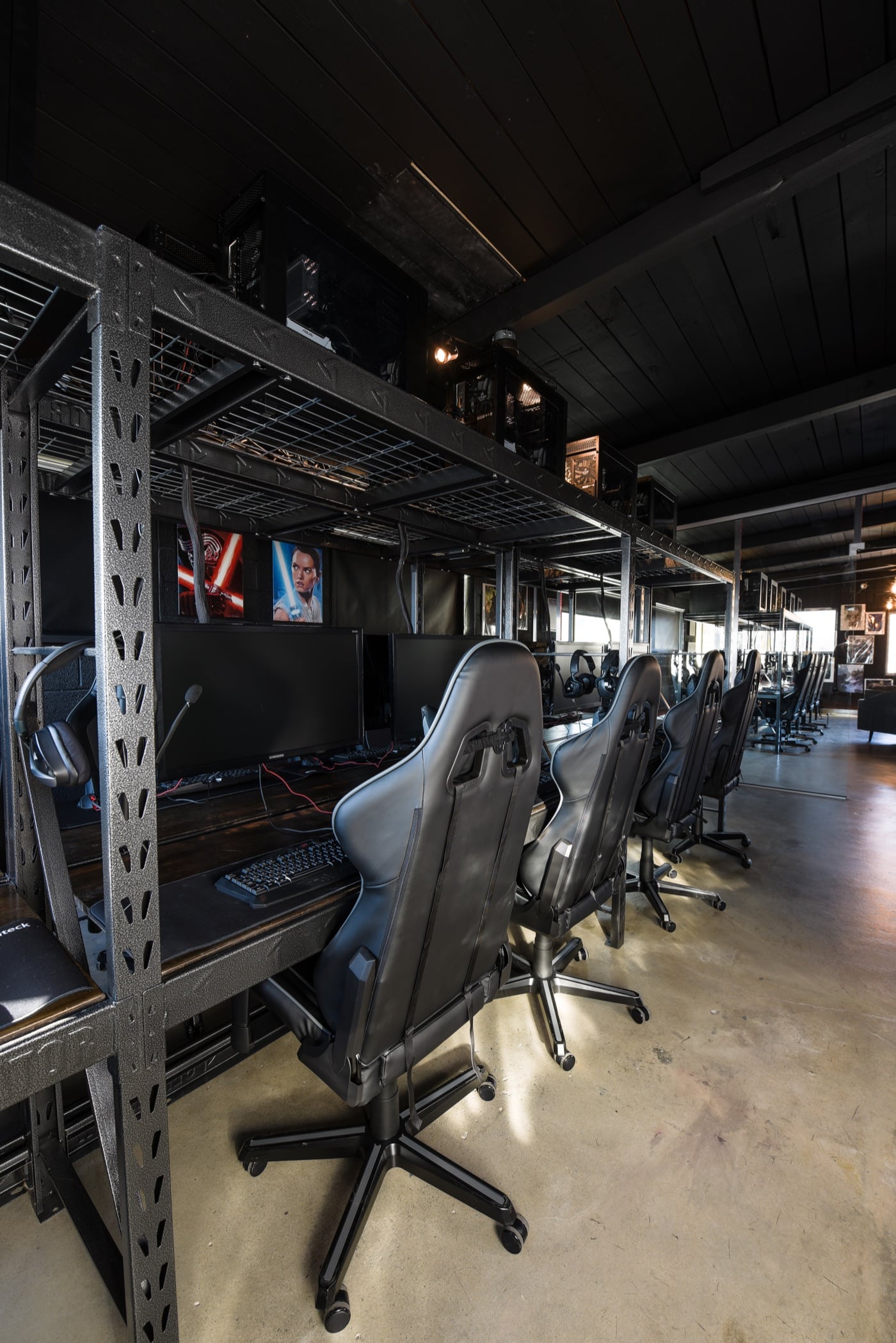 Hotel guest lounge with curated gaming setup