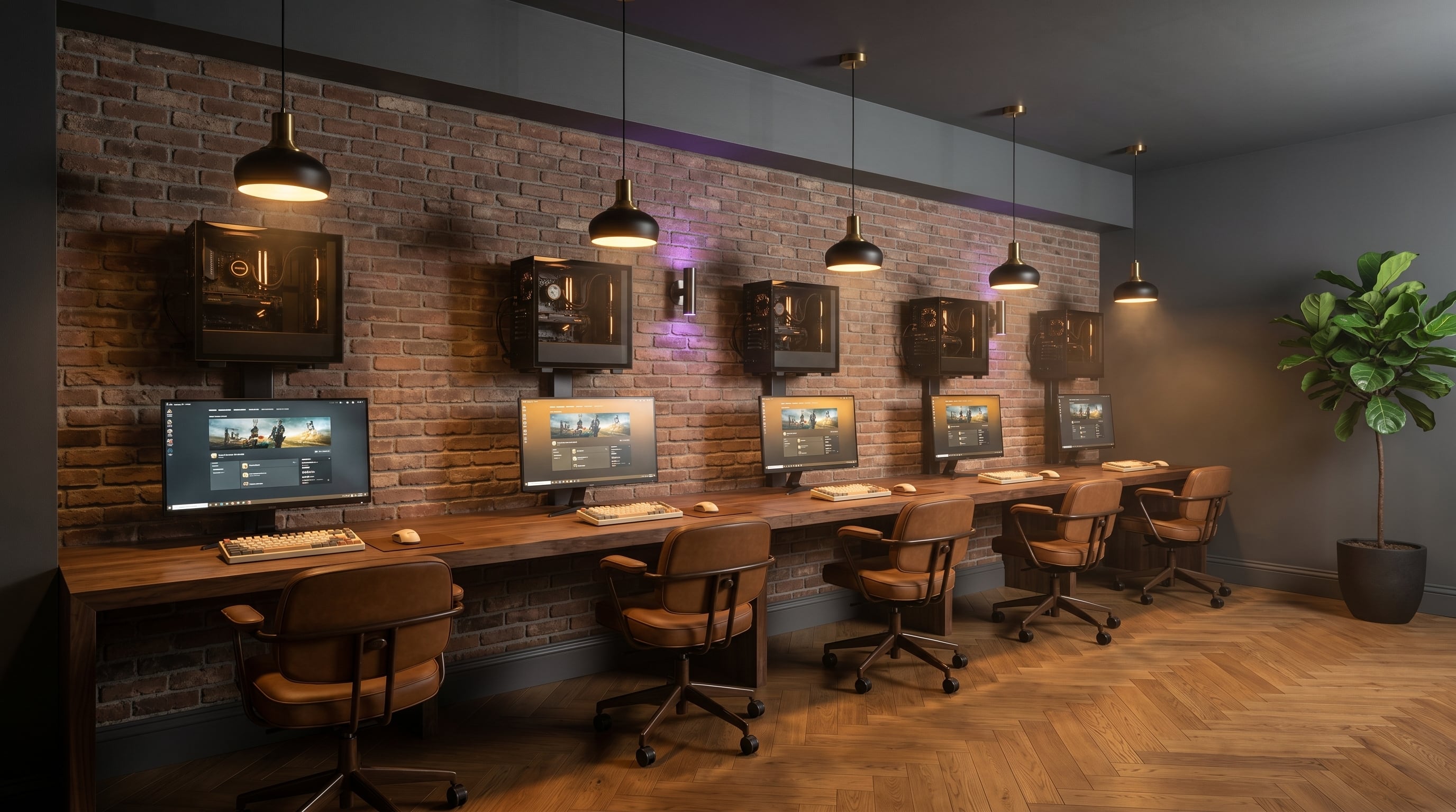 Concept render of an office gaming lounge